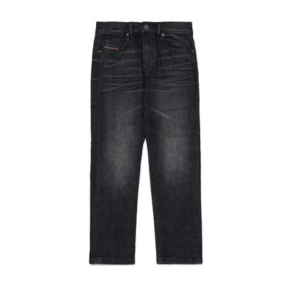 BLACK DENIM PANT VIKER REG FIT STRAIGHT LEG HIGH WAIST / J00809-K02