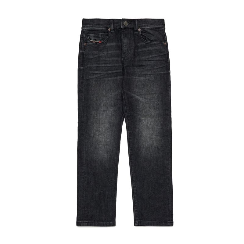BLACK DENIM PANT VIKER REG FIT STRAIGHT LEG HIGH WAIST / J00809-K02