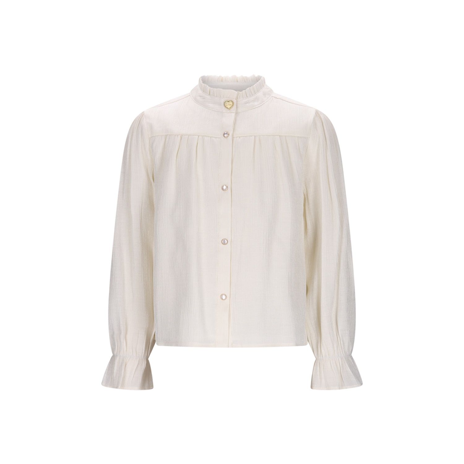 CREAM BLOUSE PEARL BUTTONS SHIMMER / C508-5115-004