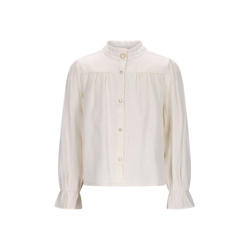 CREAM BLOUSE PEARL BUTTONS SHIMMER / C508-5115-004