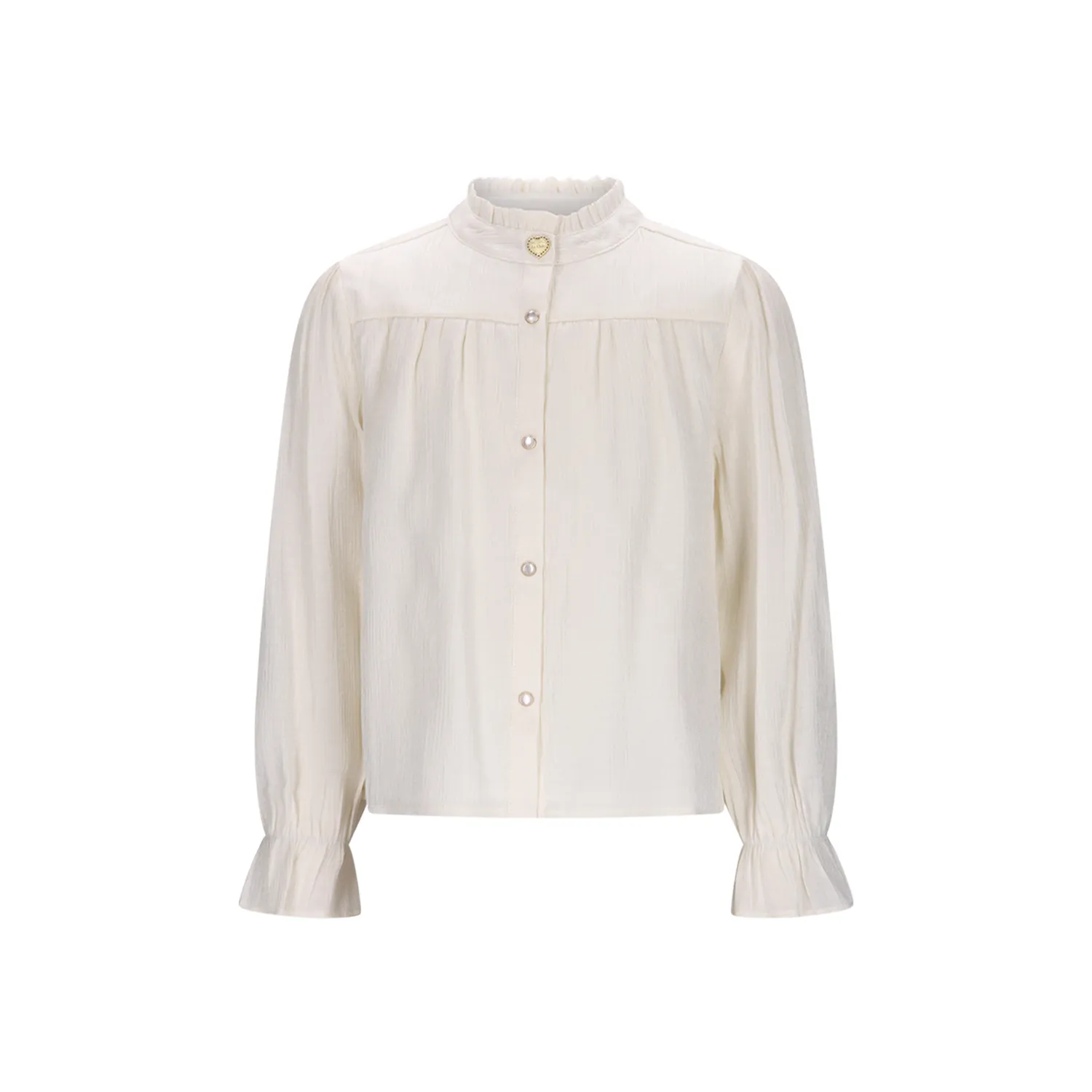 CREAM BLOUSE PEARL BUTTONS SHIMMER / C508-5115-004