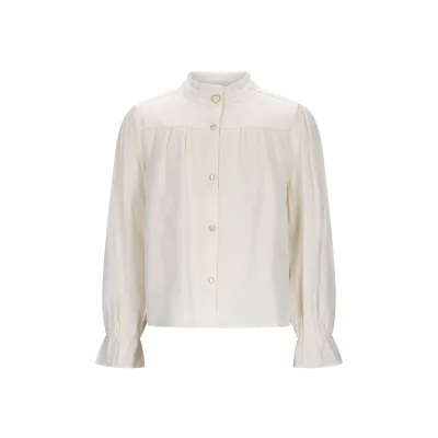 CREAM BLOUSE PEARL BUTTONS SHIMMER / C508-5115-004