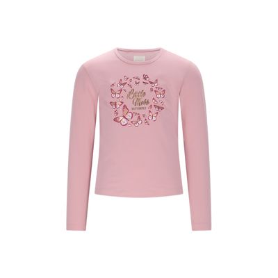 PINK TSHIRT LONG SLEEVE BUTTERFLIES PRINT LITTLE MISS / C508-5400-255