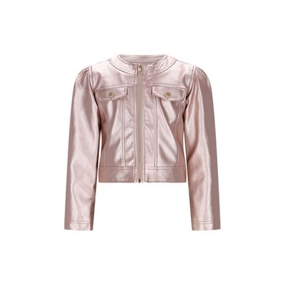 BLUSH METALIC JACKET FAKE LEATHER ZIP CLOSURE / C508-5125-221