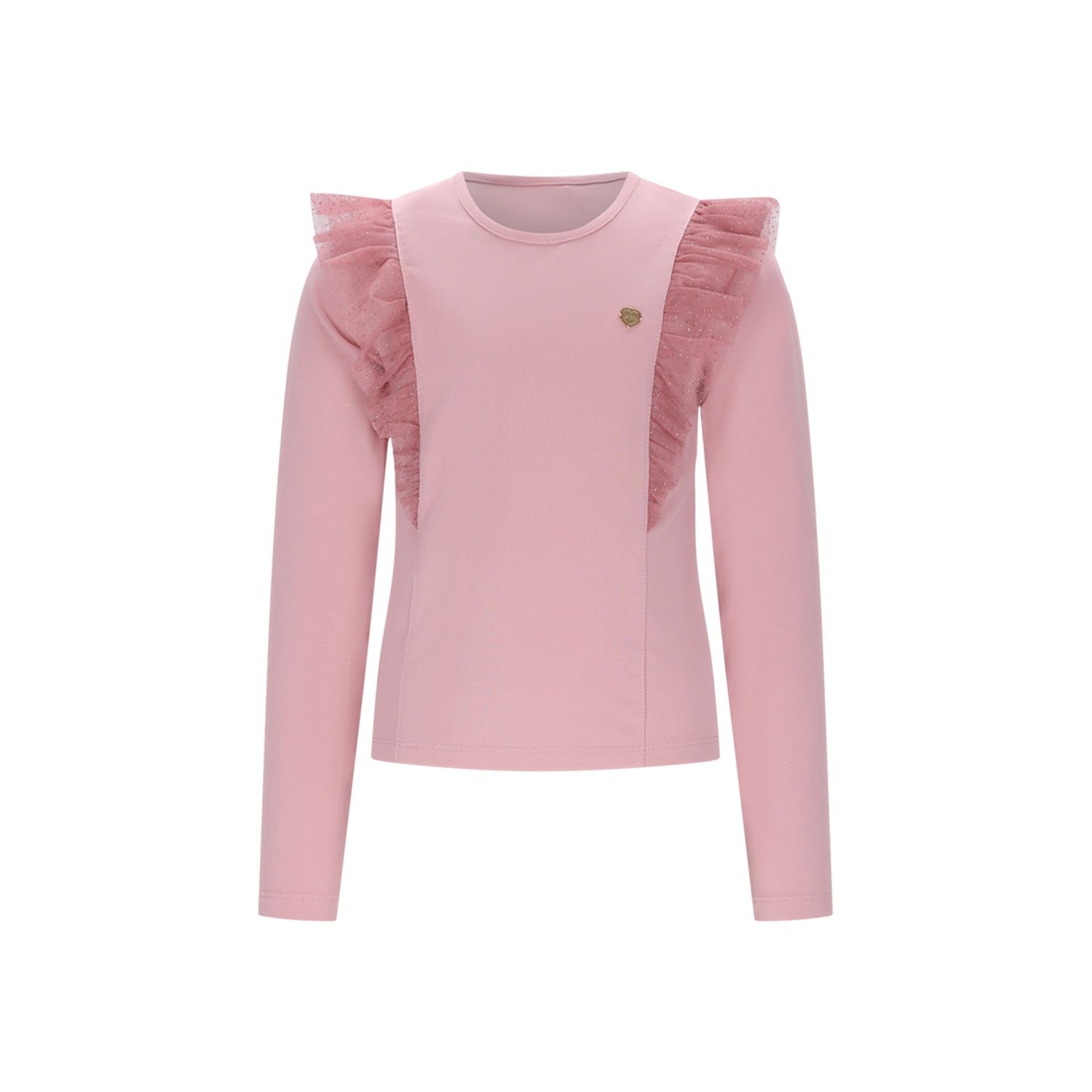 ROSE PINK TSHIRT GLITTER TULLE TRIM / C508-5410-255