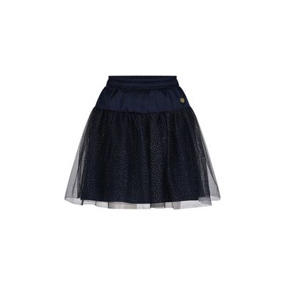 NAVY GLITTER TULLE SKIRT SATIN WAIST BAND / C508-5706-192