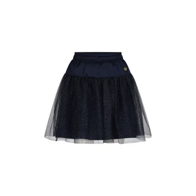 NAVY GLITTER TULLE SKIRT SATIN WAIST BAND / C508-5706-192