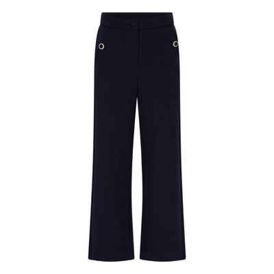 NAVY PANT STRETCH FRONT ZIP CLOSURE 2 BUTTONS POCKET TRIM / C508-5620-192