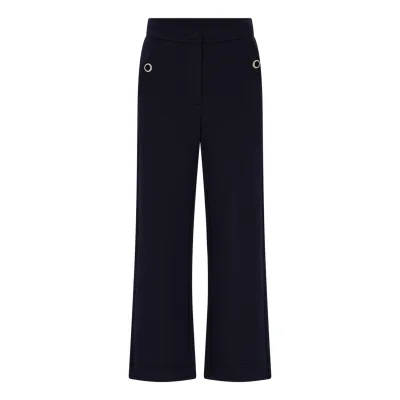 NAVY PANT STRETCH FRONT ZIP CLOSURE 2 BUTTONS POCKET TRIM / C508-5620-192