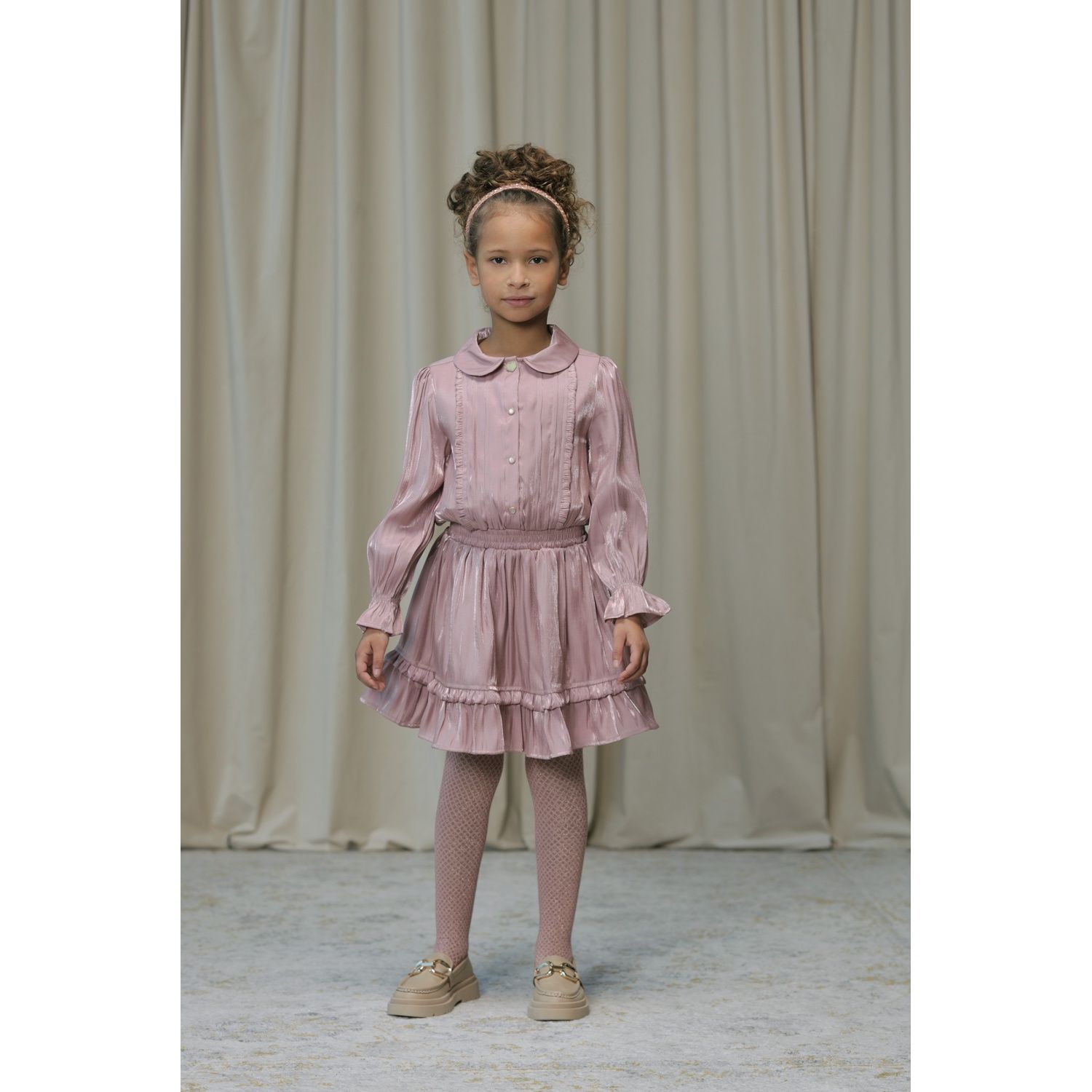 ROSE PINK SILKY DRESS FRONT CLOSURE / C508-5810-255