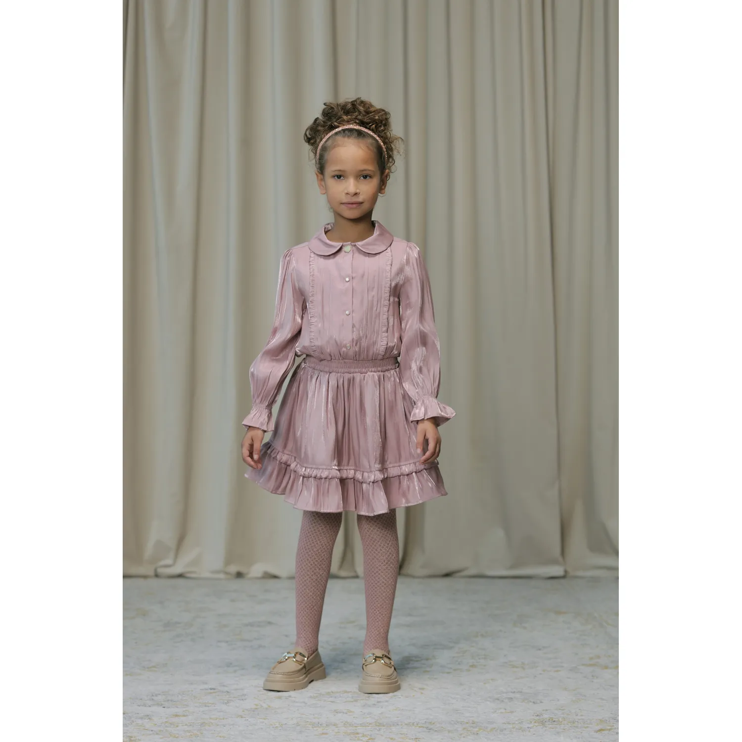 ROSE PINK SILKY DRESS FRONT CLOSURE / C508-5810-255