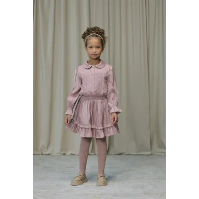 ROSE PINK SILKY DRESS FRONT CLOSURE / C508-5810-255