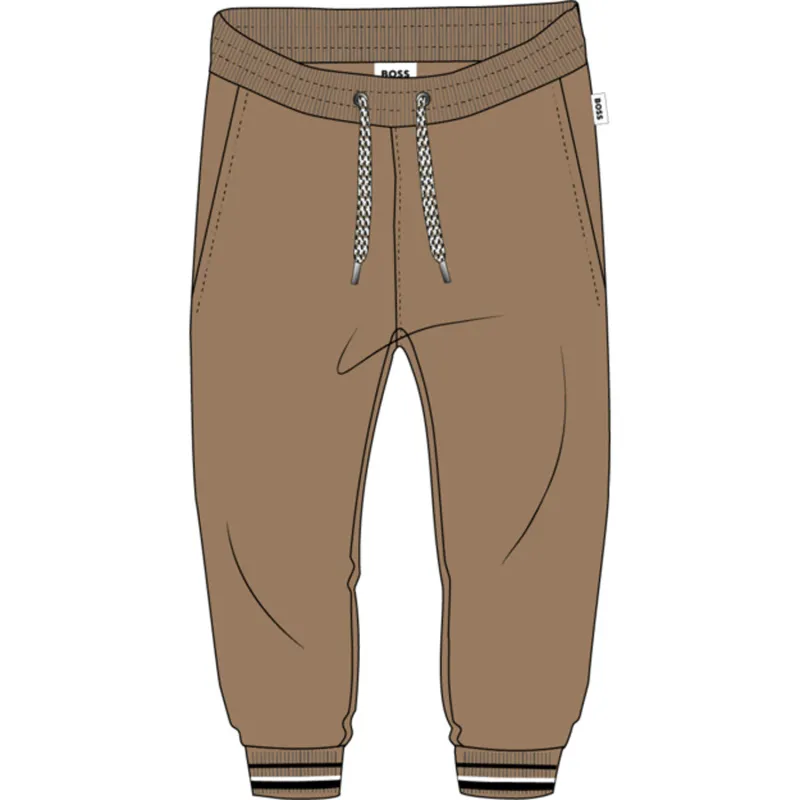 BROWN JOGGING PANT BLACK STRIPE TRIM / J52434-269