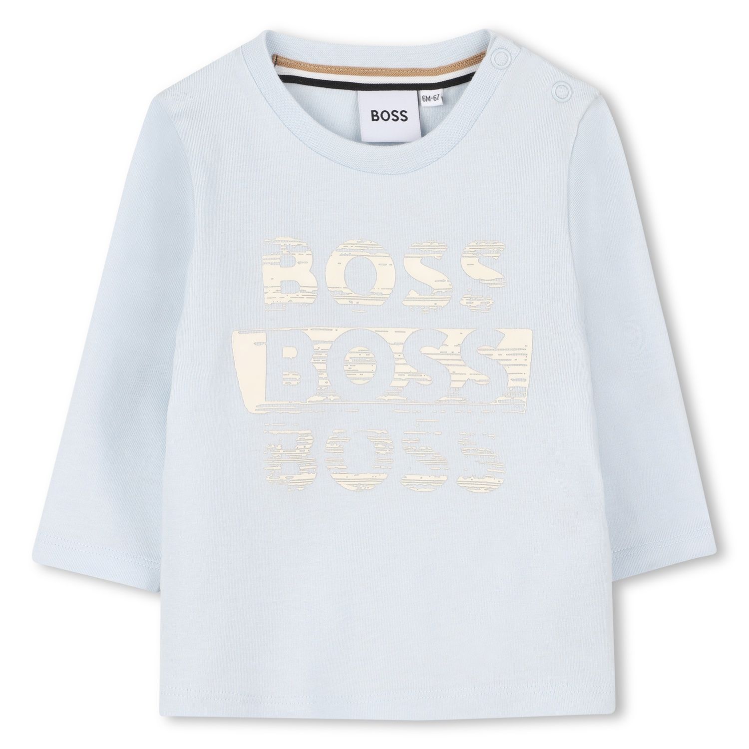 PALE BLUE TSHIRT TRIPLE LOGO LONG SLEEVE / P52463-791
