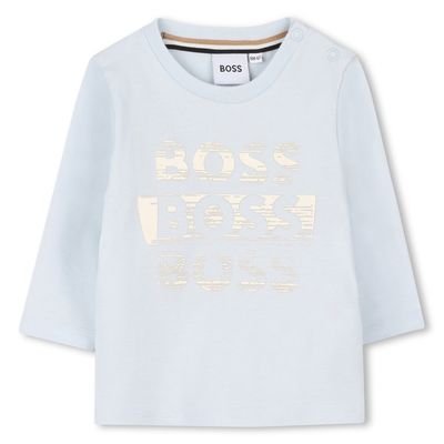 PALE BLUE TSHIRT TRIPLE LOGO LONG SLEEVE / P52463-791