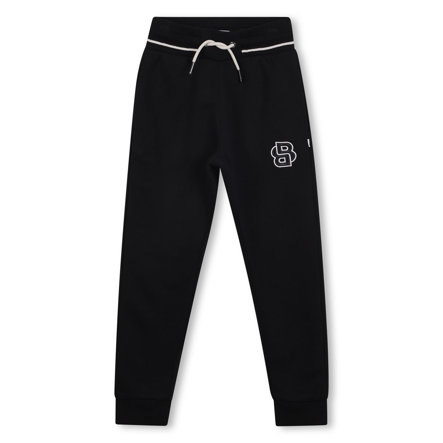 BLACK JOGGING PANT EMBROIDERED LOGO / J52291-09B