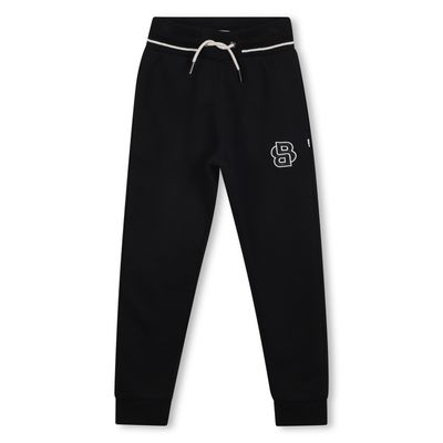 BLACK JOGGING PANT EMBROIDERED LOGO / J52291-09B