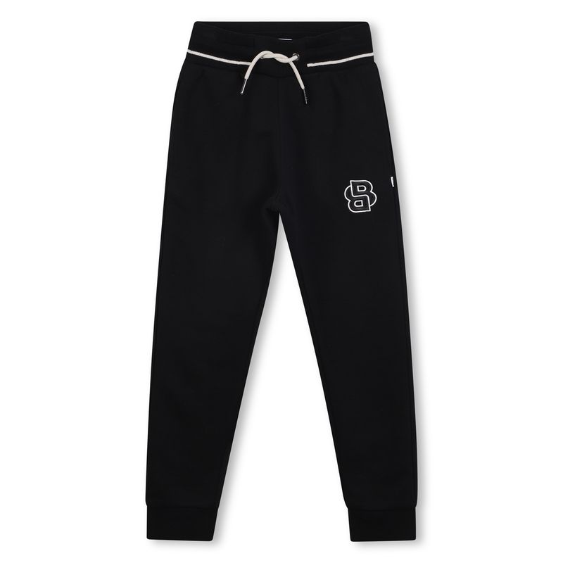 BLACK JOGGING PANT EMBROIDERED LOGO / J52291-09B