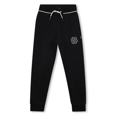 BLACK JOGGING PANT EMBROIDERED LOGO / J52291-09B