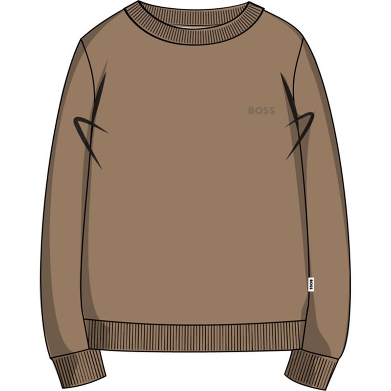 BROWN SWEATTOP SMALL LOGO / J52348-269