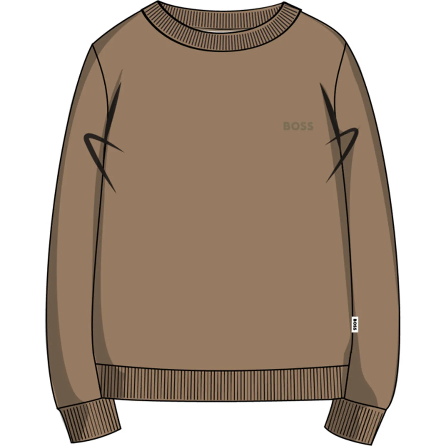 BROWN SWEATTOP SMALL LOGO / J52348-269