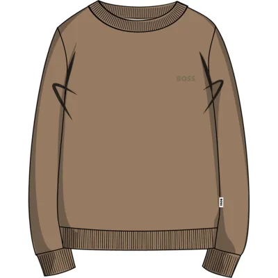 BROWN SWEATTOP SMALL LOGO / J52348-269