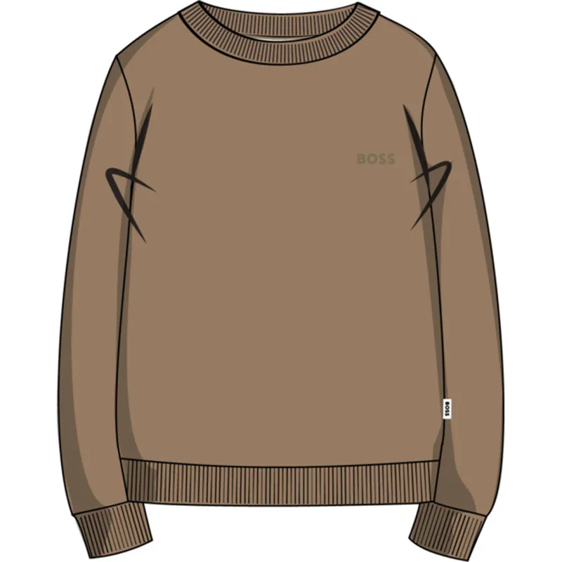 BROWN SWEATTOP SMALL LOGO / J52348-269
