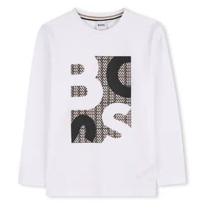 WHITE GRAPHIC TSHIRT BLK/BRWN LOGO / 52362-10P