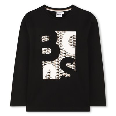 BLACK GRAPHIC TSHIRT WHT LONG SLEEVE / J52362-099B