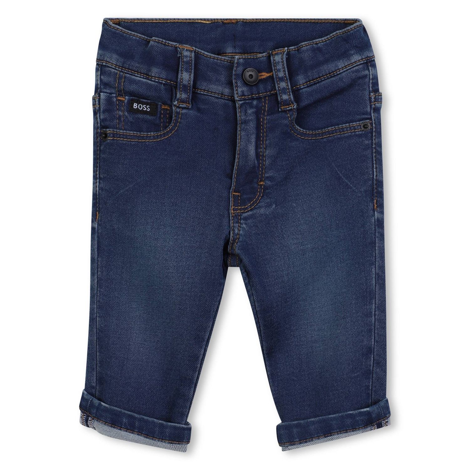 MID BLUE DENIM PANT REGULAR FIT ADJ WAIST / J52439-Z07
