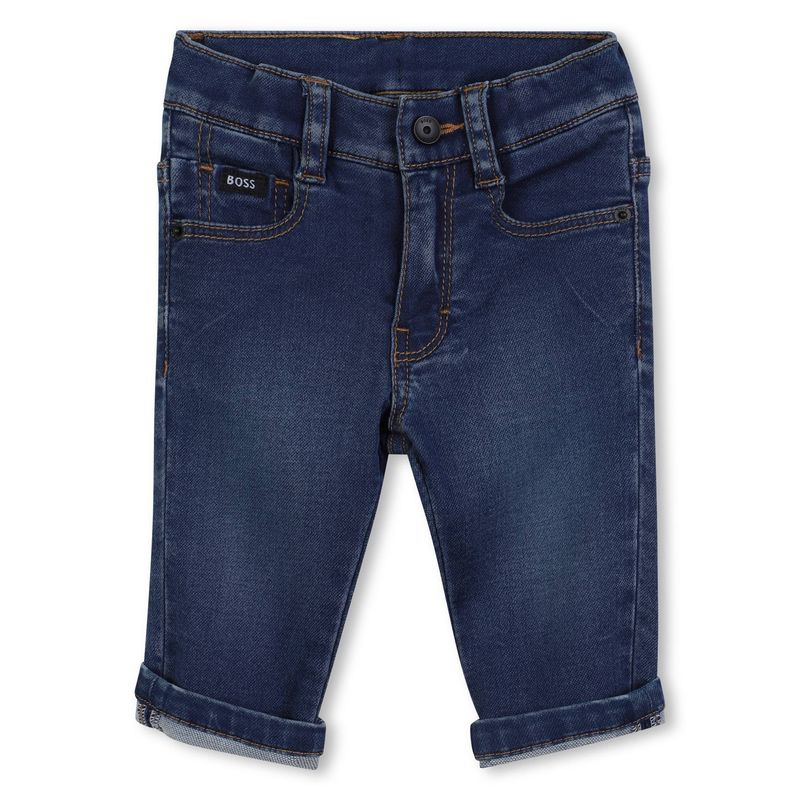 MID BLUE DENIM PANT REGULAR FIT ADJ WAIST / J52439-Z07