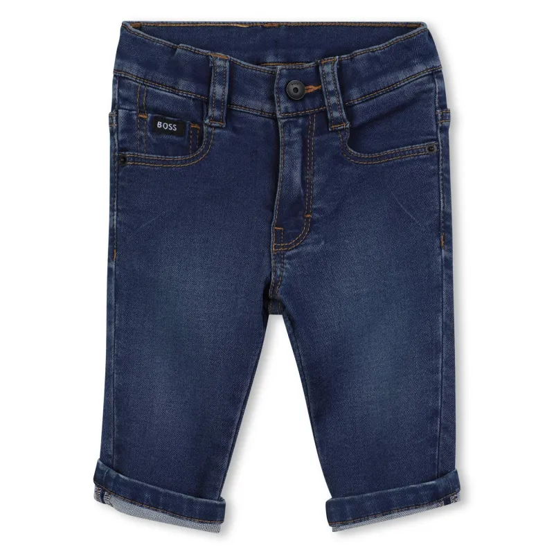 MID BLUE DENIM PANT REGULAR FIT ADJ WAIST / J52439-Z07