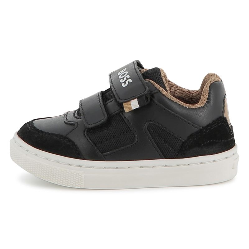 BLACK TRAINER SHOE LEATHER & SWEDE / J52577-09B