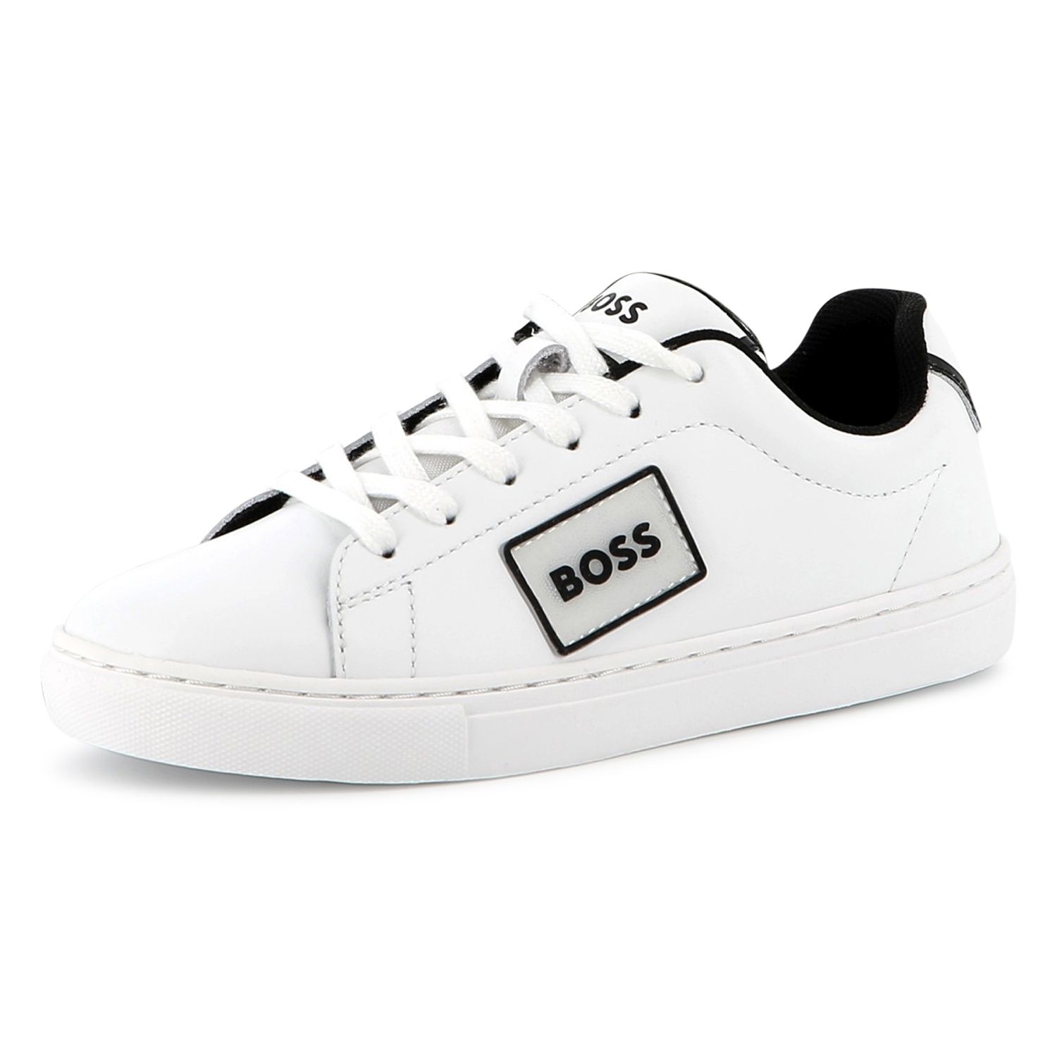 WHITE SHOE WITH LACES BLK LOGO / J52554-10P