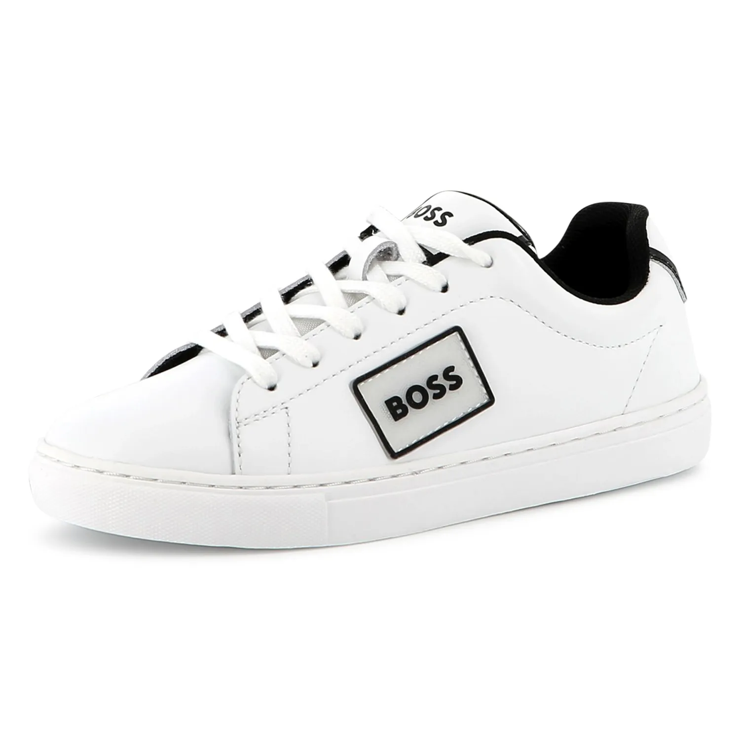 WHITE SHOE WITH LACES BLK LOGO / J52554-10P