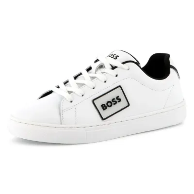 WHITE SHOE WITH LACES BLK LOGO / J52554-10P