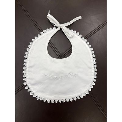 MBD WHITE BIB LACE TRIM SATIN / 0