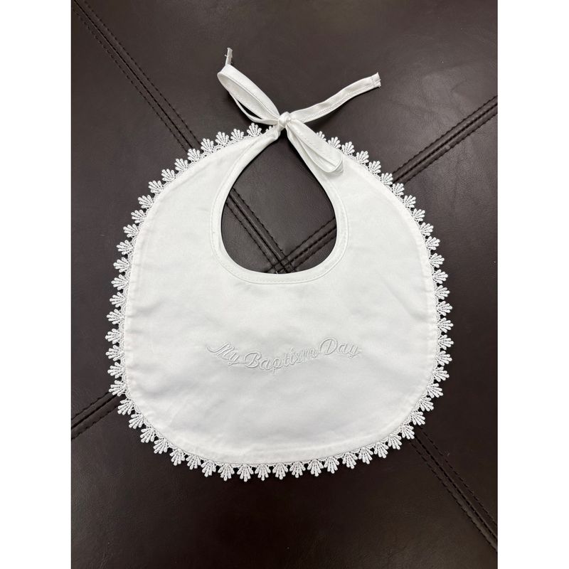 MBD WHITE BIB LACE TRIM SATIN / 0