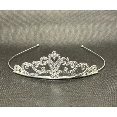 RHINESTONE & SILVER TIARA LARGE RHINESTONES TRIM / E