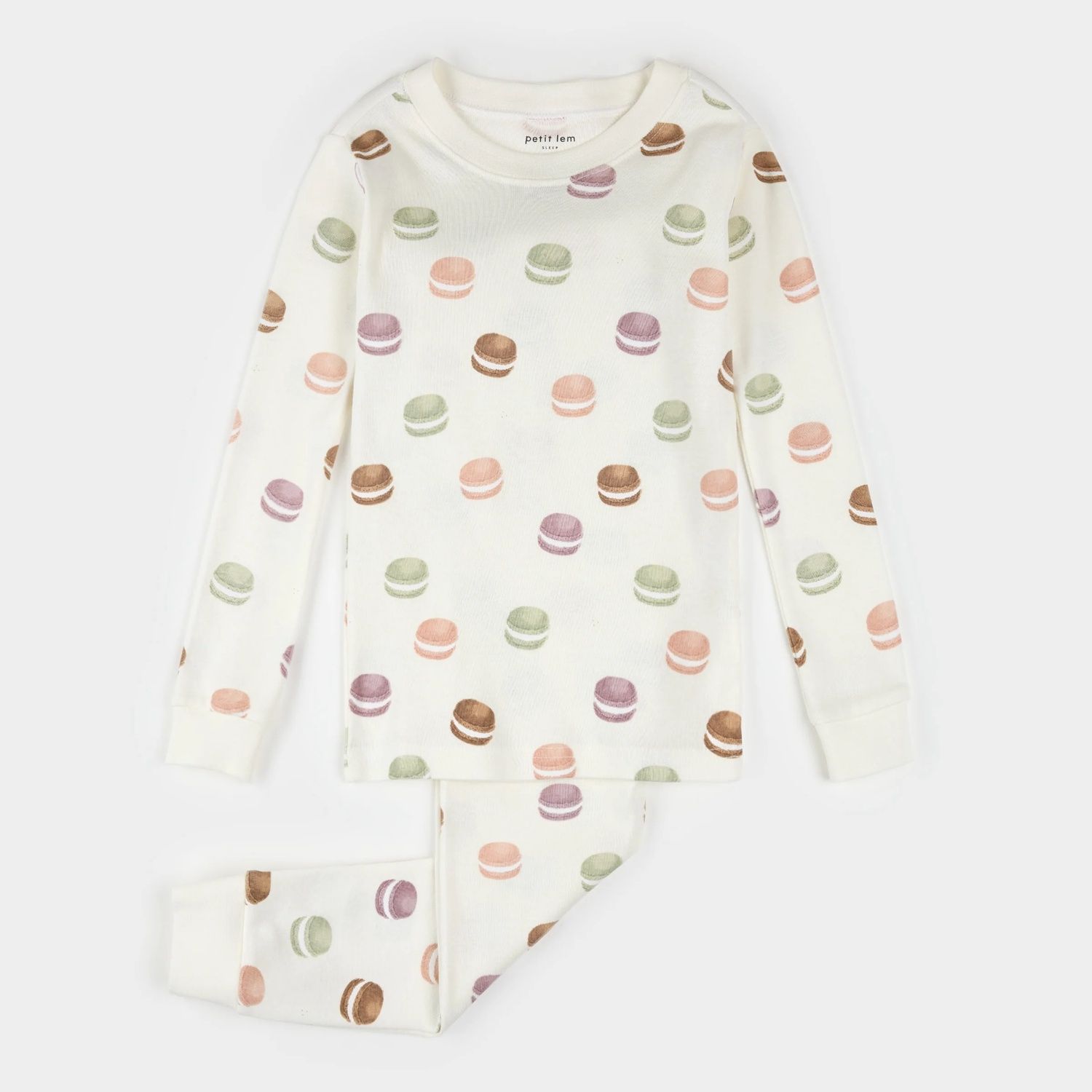 BEIGE 2PC PYJAMA SET LONG COOKIE PRINT / 25FRS16Q01K