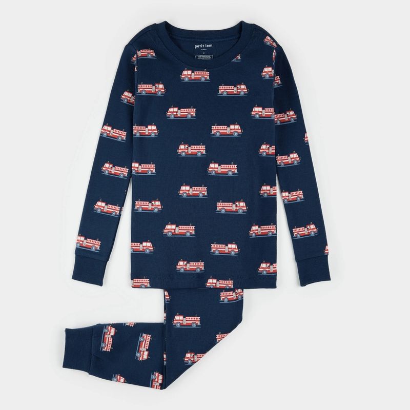 NAVY 2PC PYJAMA RED FIRETRUCK PRINT / 25FRS31Q02K