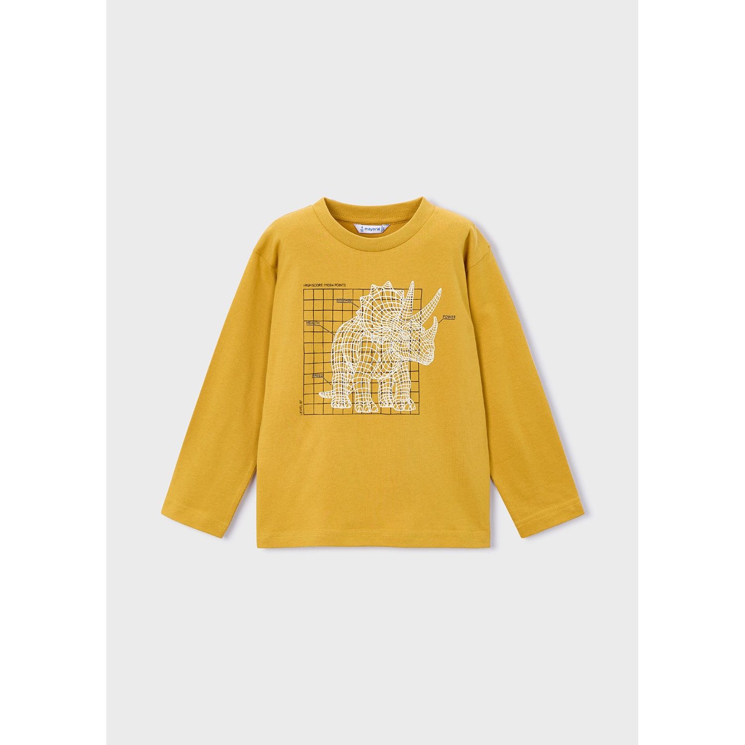 YELLOW TSHIRT RHINO PRINT LONG SLEEVE / 4088-036