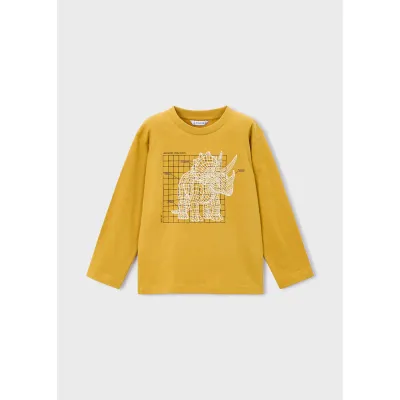 YELLOW TSHIRT RHINO PRINT LONG SLEEVE / 4088-036