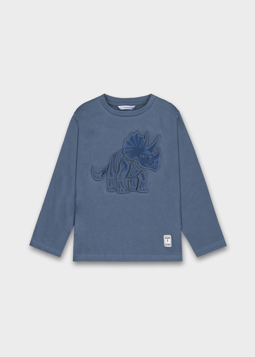 STEEL BLUE TSHIRT RHINO APPLIQUE LONG SLEEVE / 4089-041