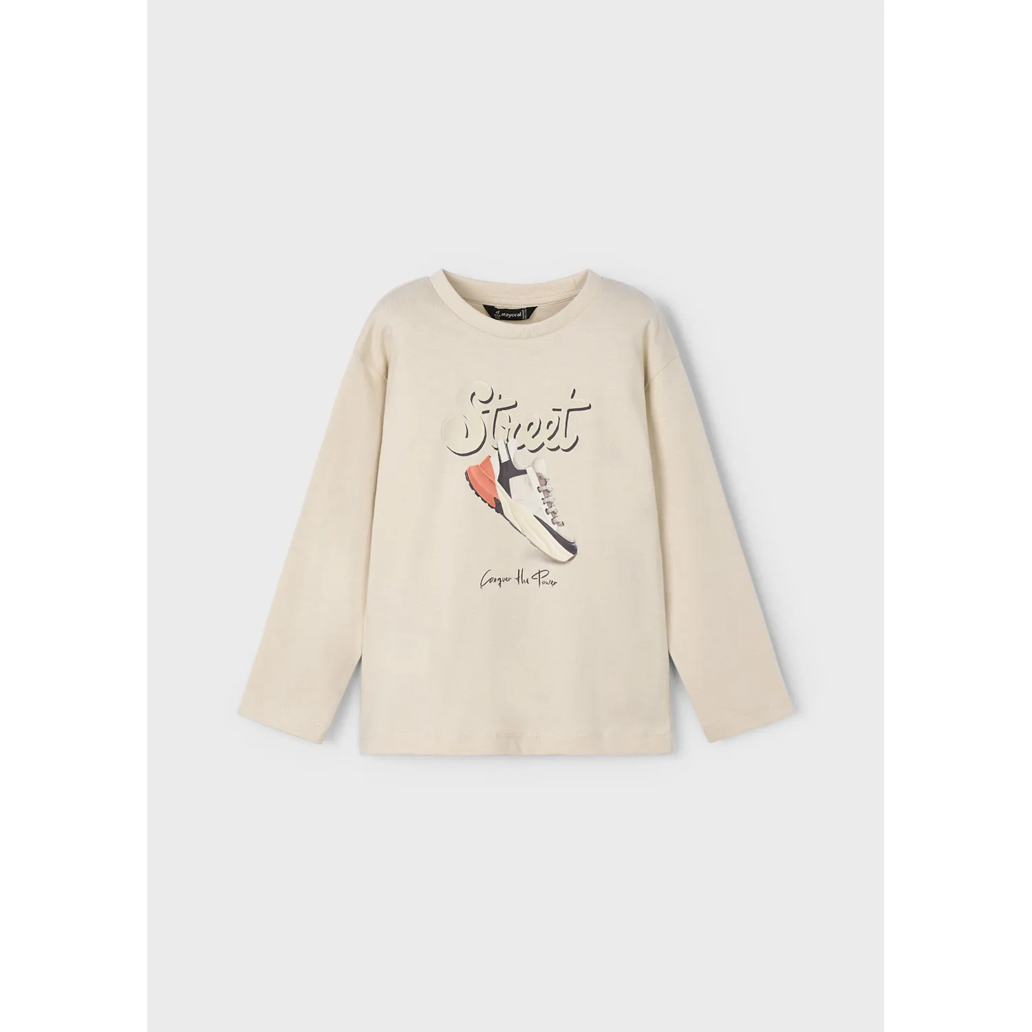BEIGE TSHIRT SNEAKER PRINT LONG SLEEVE / 4079-056