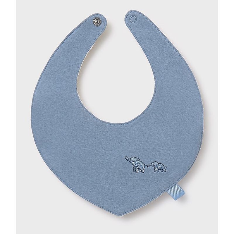 BLUE BIB ELEPHANT EMBROIDERY / 9949-038