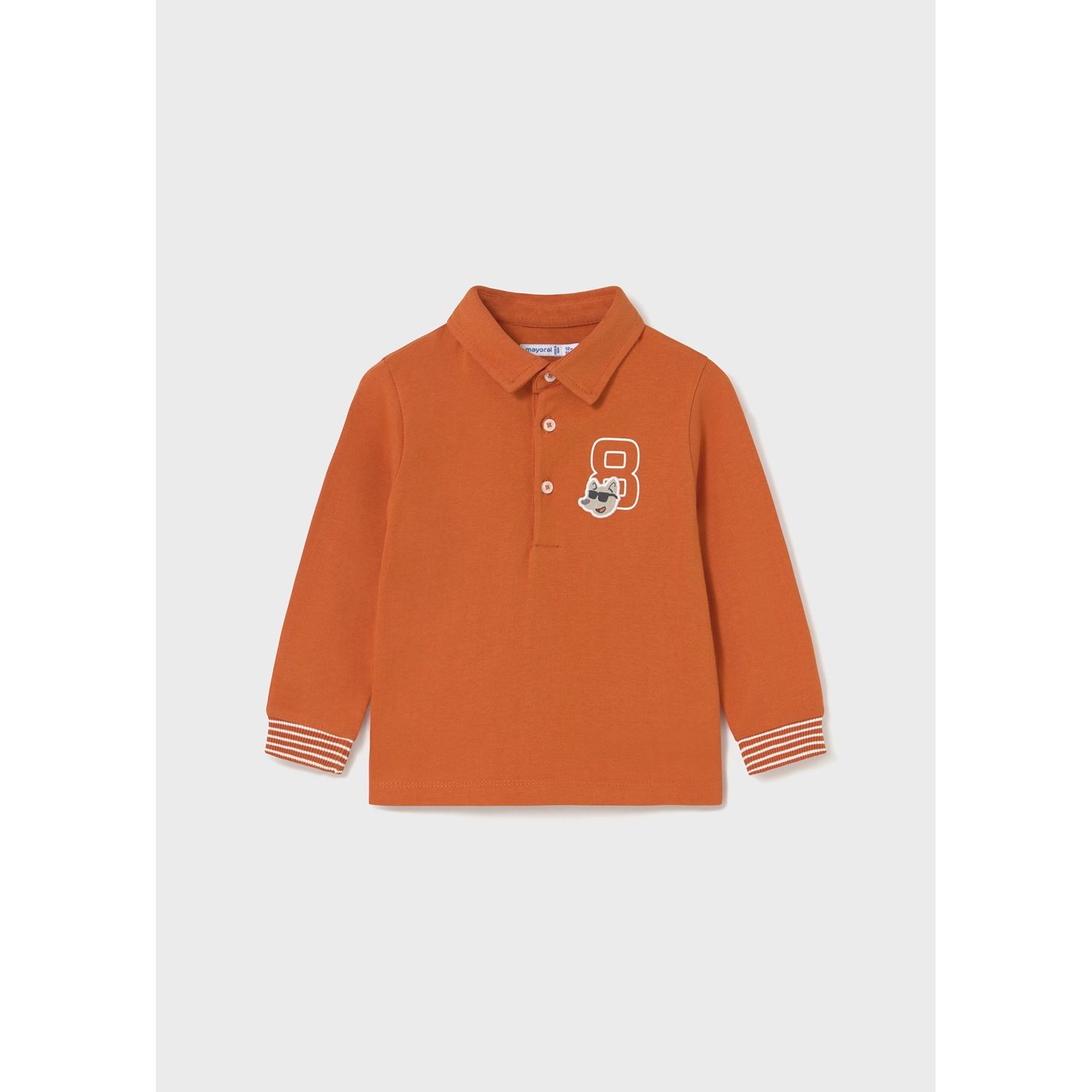 ORANGE LONG SLEEVE POLO NUMBER 8 / 2101-070
