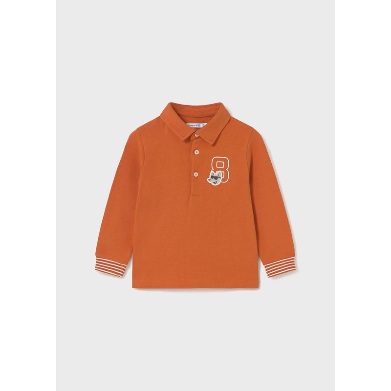 ORANGE LONG SLEEVE POLO NUMBER 8 / 2101-070
