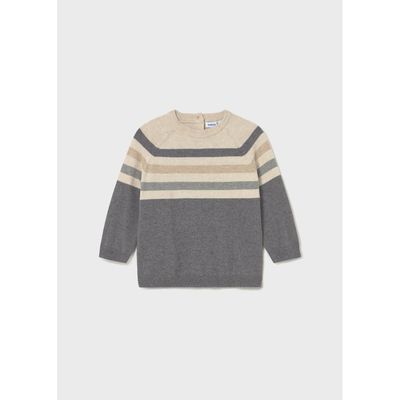 BEIGE & GREY SWEATER STRIPED / 2342-011