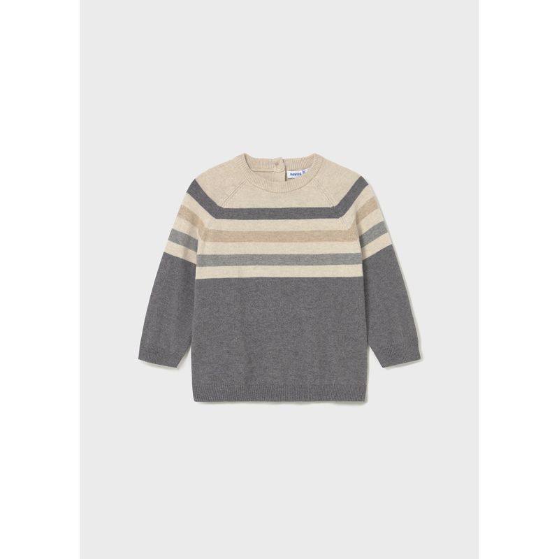 BEIGE & GREY SWEATER STRIPED / 2342-011